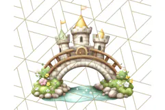 Princess Castle Clipart PNG, Enchanted Garden Artwork Product Image 2