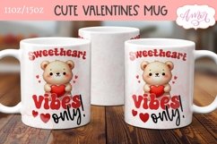 Cute Valentines Mug Wrap PNG, Sweetheart vibes only mug png Product Image 2