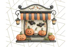 Retro Halloween Clipart Vintage PNG Graphics, 50s Holiday Product Image 2