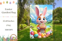 Welcome Garden Flag, Cartoon Easter Bunny Garden Flag Design Product Image 1
