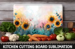 Cutting Board Sublimation Design - Sunflowers Sublimation Product Image 1