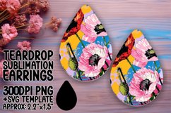 Colorful Pop Art Flower Teardrop Earring Design Product Image 1