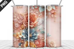 Flowers Tumbler Wrap | Sublimation Design | Tumbler PNG Product Image 1
