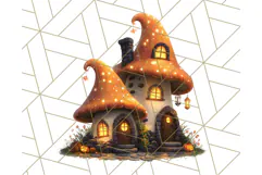 Halloween Witch House Clipart PNG with Potions and Brooms Product Image 2
