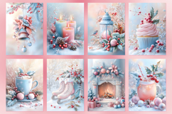 A4 size Pastel Christmas Digital Papers, DIY Card Making Product Image 2