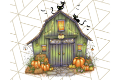 Halloween Cottagecore Barn PNG Clipart, Fall Style Product Image 2
