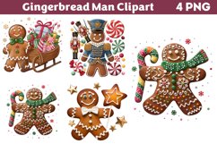 Gingerbread Man Clipart PNG Product Image 1