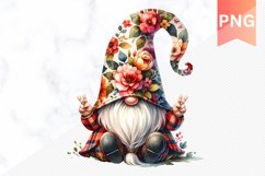 Floral Gnome Sublimation - Clipart PNG Bundle Product Image 2