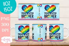 Autism brother mug wrap for Sublimation, Autism awareness Product Image 3