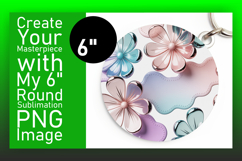 Cute Circle Coaster PNG Artwork , Flower Pattern Product Image 1