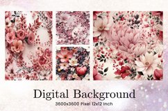 Flower Pattern Background Wallpaper Digital Paper_26 Product Image 1