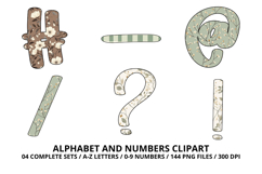 Cottage Floral Alphabet PNG Letters &amp; Numbers 300DPI Product Image 6