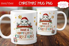 Funny Christmas mug wrap PNG, Christmas bunny mug png Product Image 2