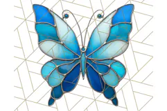 Stained Glass Butterfly PNG Colorful Clipart for Sublimation Product Image 2
