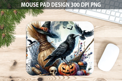 Crow Mouse pad Sublimation - Halloween Animal PNG Design Product Image 1