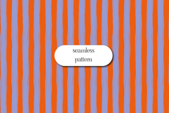 Orange and Blue Vertical Striped Seamless Pattern Product Image 1
