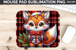 Watercolor Fox stock Mouse Pad Sublimation - Christmas PNG Product Image 1