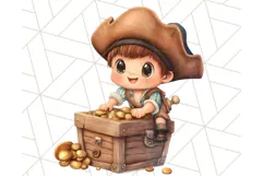 Cartoon Pirate Kids and Animals PNG Clipart for Fun Designs Product Image 5