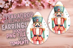 Dynamic Teardrop Earrings Sublimation Artwork , Christmas Wa Product Image 1