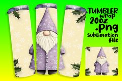 Winter Gnome Tumbler Wrap Sublimation PNG for 20oz Product Image 1