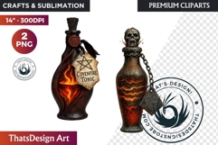 Halloween Hag&#039;s Potions PNG Clipart spooky gothic bottle Product Image 1