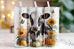 Fall Cow Tumbler Wrap | Sublimation | Tumblers Product Image 1