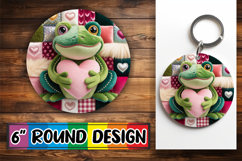 Bright Round Ornaments Sublimation, Valenines Animals Product Image 1