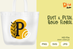 Rust &amp; Petal Boho Floral Monogram Product Image 1