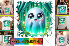 Elegant TOTE BAG Art Magic PNG, 3D Cute Ghost Product Image 1