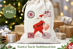 Christmas Santa Sack, Cartoon Santa Claus Sublimation Product Image 1