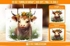 Highland Cow Tumbler Designs, Sublimation Wrap Product Image 1