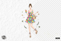 Fashionable Summer Girl Clipart Product Image 1