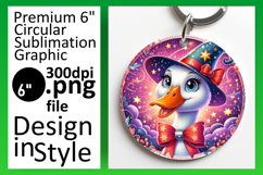 Charming Circle PNG Keychain Artwork , Goose Product Image 1