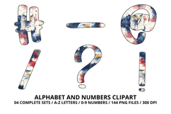 4th of July Alphabet png clipart, independence letters doodle Product Image 6