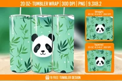 Cute Panda Tumbler Wrap Designs, Sublimation Wrap Product Image 1