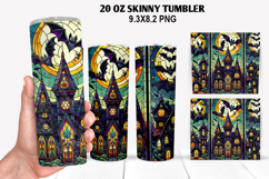 Bats Skinny Tumbler 20oz Wrap Design, Halloween Tumbler PNG Product Image 1