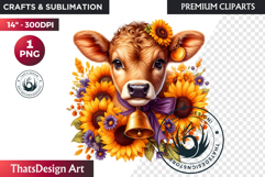 Cute Autumn Animals &amp; Sunflowers - Thanksgiving Clipart Product Image 1