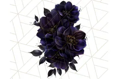 Gothic Floral PNG, Dark Aesthetic Flowers Clipart Print Product Image 2