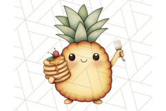Cute Pineapple Character Clipart, Summer Tropical Fruit PNG Product Image 2