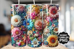 Beautiful Mixed Colorful Flowers - Tumbler PNG Design Product Image 1