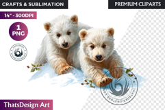 Watercolor Polar Bear Arctic Wildlife animal Illustration Product Image 1