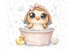 Safari Animal Babies in Bubble Baths, Cute Jungle Animal PNG Product Image 2