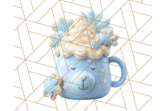 Christmas Coffee Mugs Clipart PNG Festive Cups Product Image 2
