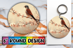 Unique Round Design Car Coasters PNG, Birds Product Image 1