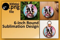 Keychain Canine Artistry: Colorful Dog Sublimation Product Image 1
