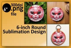Colorful Cat Circle Extravaganza: Vibrant Sublimation Product Image 1