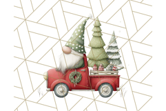 Vintage Truck Christmas Gnomes Clipart PNG, Cute Gnome Png Product Image 2