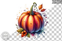 Pumpkin Flowers Sublimation - Clipart PNG Design Product Image 1