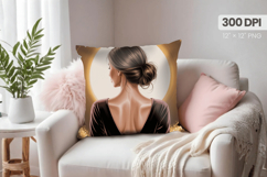 Afro Girl /Woman braided hair Pillow Design, Black Queen PNG Product Image 1