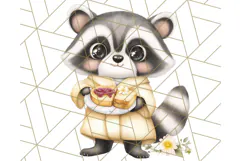 Warm & Fuzzy Mornings PNG Clipart, Cozy Animal Art Download Product Image 2